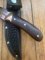 MAFFI SYDNEY AUSTRALIA Wood Handled Fixed Blade Knife With Sheath