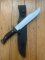 Muela Knife: Muela Big Bowie with Black Handle & Black Leather Sheath