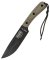 ESEE Knives- ESEE-6HM Knife with Ivory-Beige Micarta Handle & Black Plain Edge Blade & Leather Sheath