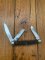 Puma Knife: Puma rare vintage PUMASTER 1972 'STOCK' 3 blade Fold back Knife with Dark Brown Jigged Bone Handle #41272