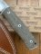 LionSTEEL Italy. Model B35 CVG Green Canvas Micarta Handle with Leather Sheath