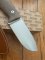 LionSTEEL Italy. Model M3 CVN Natural Canvas Micarta Handle with Leather Sheath