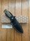 LionSTEEL Italy. Model T5B CVG Green Canvas Micarta Handle with Leather Sheath