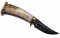 Ken Richardson Custom Handmade 4" Hunter Upswept Blade Hunting Knife with Deer Antler Handle & Custom Sheath