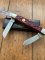 Puma Knife: Puma Original Stockman Knife with Bright Red Jigged Bone Handle Circa 2004