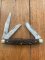 Puma Knife: Puma 1971 Rare 'USER'  'STOCK' 3 blade Fold back Knife with Red Bone Handle