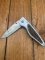 Puma Knife: Puma 2002 Handic Brushed Silver & Stag Slab Linerlock Folding Knife