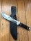 SOG Vintage Original CREED CD-02-L Large Black Blade Hunting Knife with Black Leather Sheath