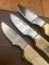 Kershaw Knife: 1982 Rare Scrimshawed set of 3 Knives in Presentation Box #142/1000