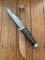 Solingen Germany EUROCUT Original 6" Blade Bowie Knife with Wood Stacked Handle & Leather Sheath