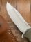 LionSTEEL Italy. Model M5 CVG-1 Green Canvas Micarta Handle with Leather Sheath