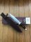 Muela Knife: Muela Big Bowie Coral Wood Laminated Handle & Leather Sheath