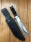 SOG Vintage Original CREED CD-01 Large Silver Blade Hunting Knife with Black Leather Sheath