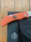 EKA Swede 8 Blaze Orange Folding Lock Knife in Pouch and Box