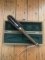 Puma Knife: Puma Original 1980's-90's 4 Star Fixed Blade Knife with Black Micarta Handle-Tan Sheath in Original Wooden Box