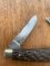 Puma Knife: Puma 1971 Rare 'USER'  'STOCK' 3 blade Fold back Knife with Red Bone Handle