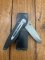 Puma Knife: Puma 2002 Handic Black Frame & Dark Stag Slab Linerlock Folding Knife