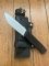 FALLKNIVEN F1 Hunting Knife with Rubberised Handle and Custom Leather Sheath