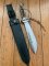 Puma Knife Sheath: Puma Original Rare 2007 Waidblatt Dark Green Leather Knife Sheath