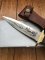 Solingen Germany Straight Blade with Moose Scene Hunting Knife in Sheath & Box