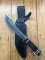 SOG Vintage Original CREED CD-02-L Large Black Blade Hunting Knife with Black Leather Sheath