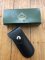 Puma Knife Sheath: 1980'S Medium Vertical Black Leather Knife Pouch in Original Green Box