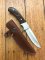 Leupold USA Special Edition Fixed Blade Knife with Laminated Wooden Handle and Leather Sheath