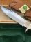 Puma Knife: 1982 Puma Big Big Bowie knife with Stag Antler Handle in original Wooden Box & Warranty