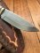 Ken Richardson Custom Handmade 5.5" Drop Point Blade Hunting Knife with Deer Antler Handle & Custom Sheath