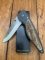 Puma Knife: Puma 2002 Handic Black Frame & Light Stag Slab Linerlock Folding Knife