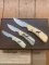 Kershaw Knife: 1982 Rare Scrimshawed set of 3 Knives in Presentation Box #142/1000