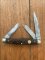 Puma Knife: Puma 1971 Rare 'USER'  'STOCK' 3 blade Fold back Knife with Red Bone Handle