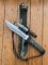 Nieto older Spanish Premium Hunting Bowie Knife Twin Set and Sheath