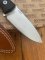 LionSTEEL Italy. Model M4 GBK Black G10 Handle with Leather Sheath