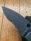 KNIGHT'S ARMAMENT SK-02 Large Black Part Serrated Folding Knife with Black Pouch