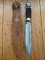 EC Solingen Germany Big 8" Blade Scout Bowie Knife with Stag Handle & Leather Sheath