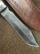 Damascus Knife: Damascus "White Hunter" Knife with Sambar Deer Antler Handle Mid Brown Sheath No2