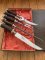 Puma Knife: 1950's Mint Carving set with Knife, Fork, Shears & Sharpener