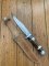 Solingen Germany EUROCUT Original 5 1/4" Thin Blade Bowie Knife with Lighter Deer Antler Handle & Leather Sheath