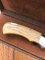 Puma Knife: Puma 1987 Original Scrimshawed 4 Star Folding Lock Blade Knife with Cape buffalo in Presentation Box