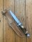 Solingen Germany EUROCUT Original 5 1/4" Thin Blade Bowie Knife with Deer Antler Handle & Leather Sheath