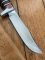 Solingen Germany EUROCUT Original 5" Blade Bowie Knife with Wood Stacked Handle & Leather Sheath