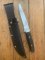 MAFFI SYDNEY AUSTRALIA Gloss Black Handled Fixed Blade Knife With Sheath