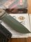 ESEE Knives- ESEE-5 Knife with Ivory Beige Micarta Handle Green Blade & Black Kydex Sheath