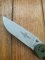 Ontario Knife Company ON8874TC Plain Brushed Silver Edge Folding Knife with Olive Drab Handle