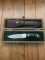 Puma Knife: Puma Original 1980's-90's 4 Star Fixed Blade Knife with Black Ebony Handle in Original Wooden Box