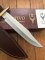 Muela Knife: Muela Big Bowie Coral Wood Laminated Handle & Leather Sheath