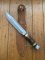 EC Solingen Germany Big 8" Blade Scout Bowie Knife with Stag Handle & Leather Sheath