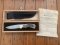 Puma Knife: Puma 1990 American Wildlife Collection 4 star Fixed Blade Knife with White Micarta Handle Original Box and matching Warranty #025/400