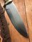 Ken Richardson Custom Handmade 5.5" Drop Point Blade Hunting Knife with Deer Antler Handle & Custom Sheath